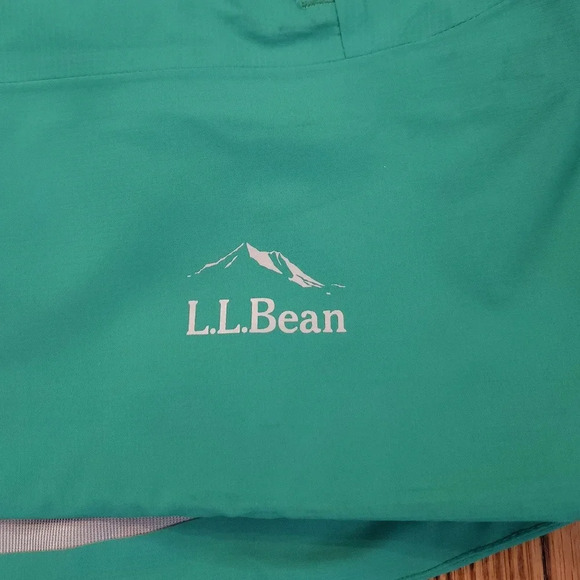 LL Bean Womens Trail Model Rain Jacket Hooded Green Size XL - Picture 2 of 8